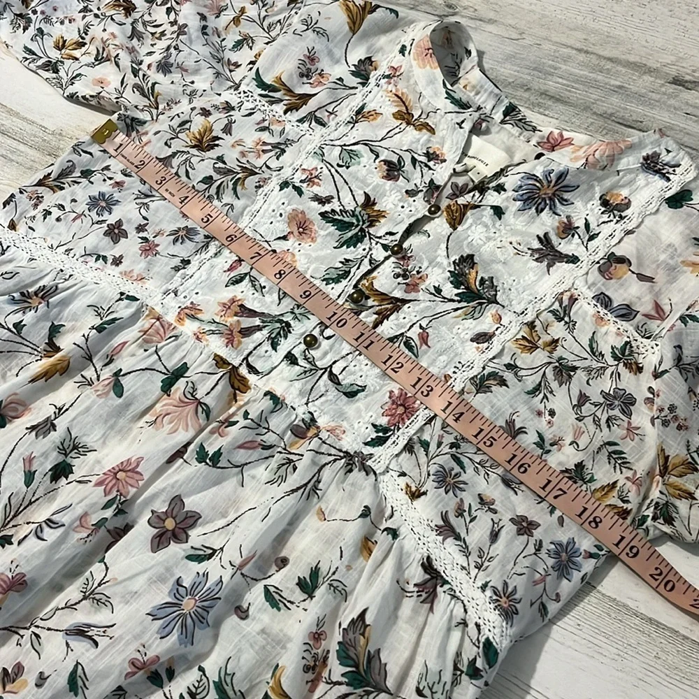 Anthropologie Genevra Lace Trim Peasant Blouse Size Small - Picture 10 of 13